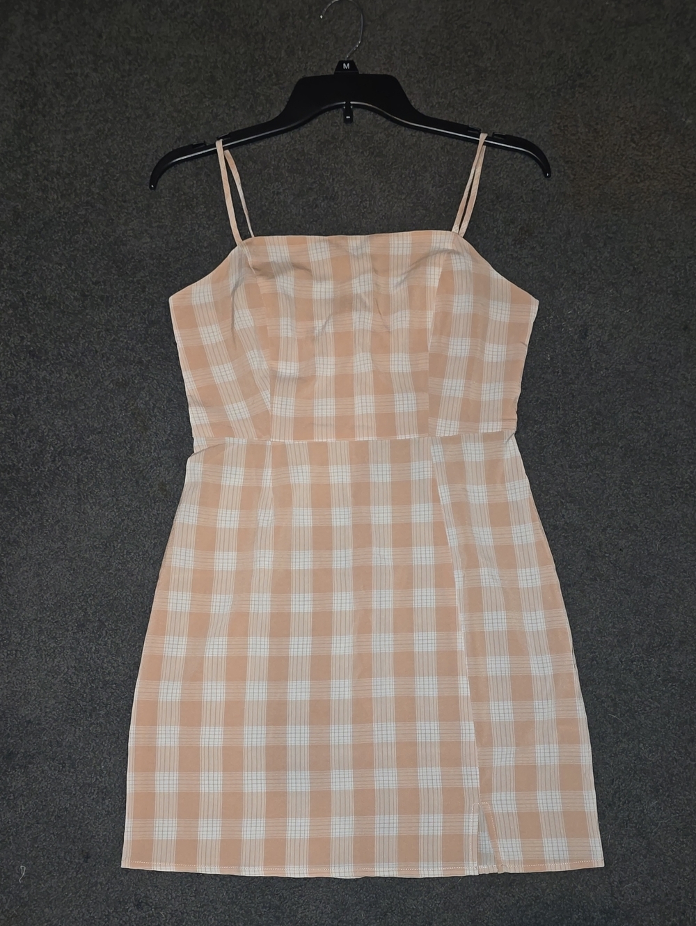 bp Pink & White Plaid Spaghetti-Strap Mini Dress